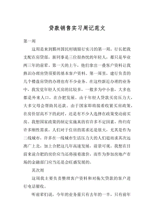 贷款销售实习周记范文汇编.docx