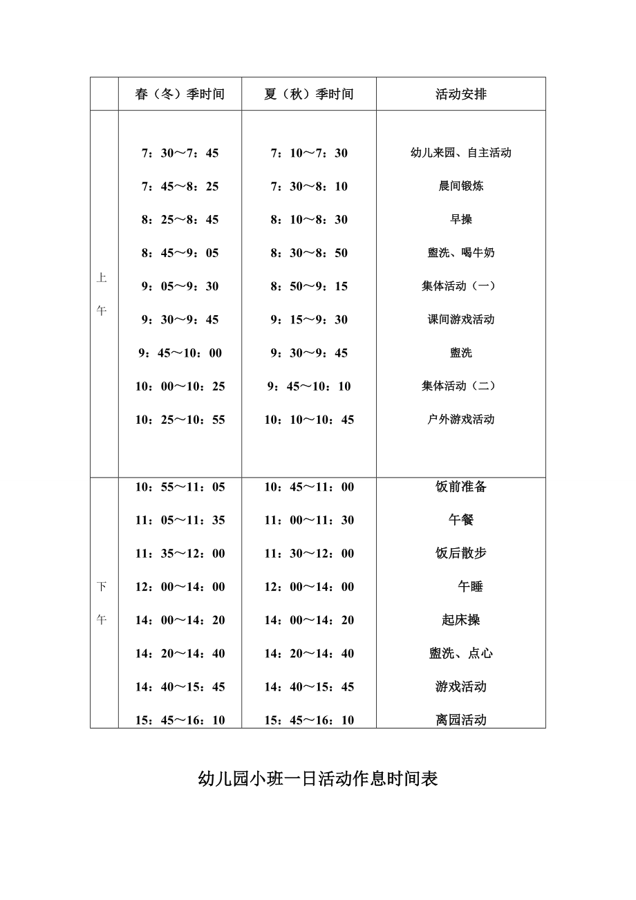 幼儿园各班一日活动作息时间表.doc_第2页