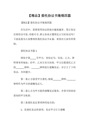 【精品】委托协议书集锦四篇.docx