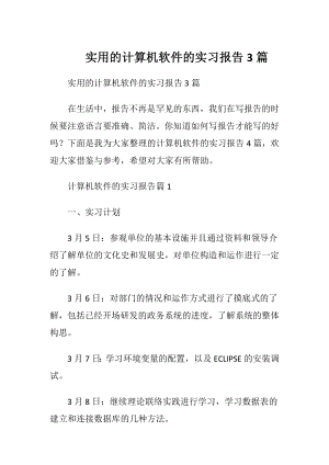 实用的计算机软件的实习报告3篇.docx