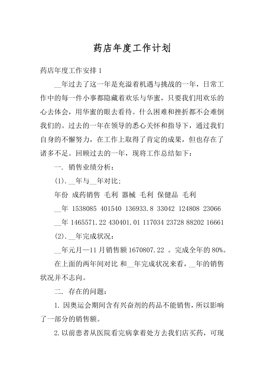 药店年度工作计划优质.docx_第1页