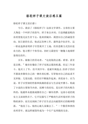 骆驼祥子课文读后感五篇范例.docx