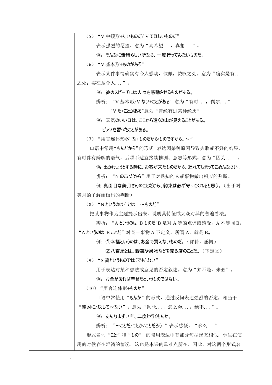 形式名词もの、の、ところ、かわりに教学设计--人教版高考日一轮复习.docx_第2页