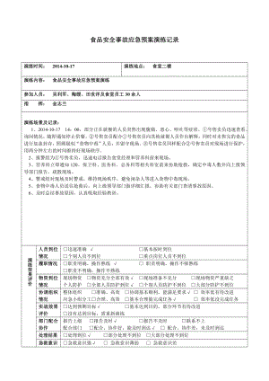 食品安全事故应急预案演练记录1.doc