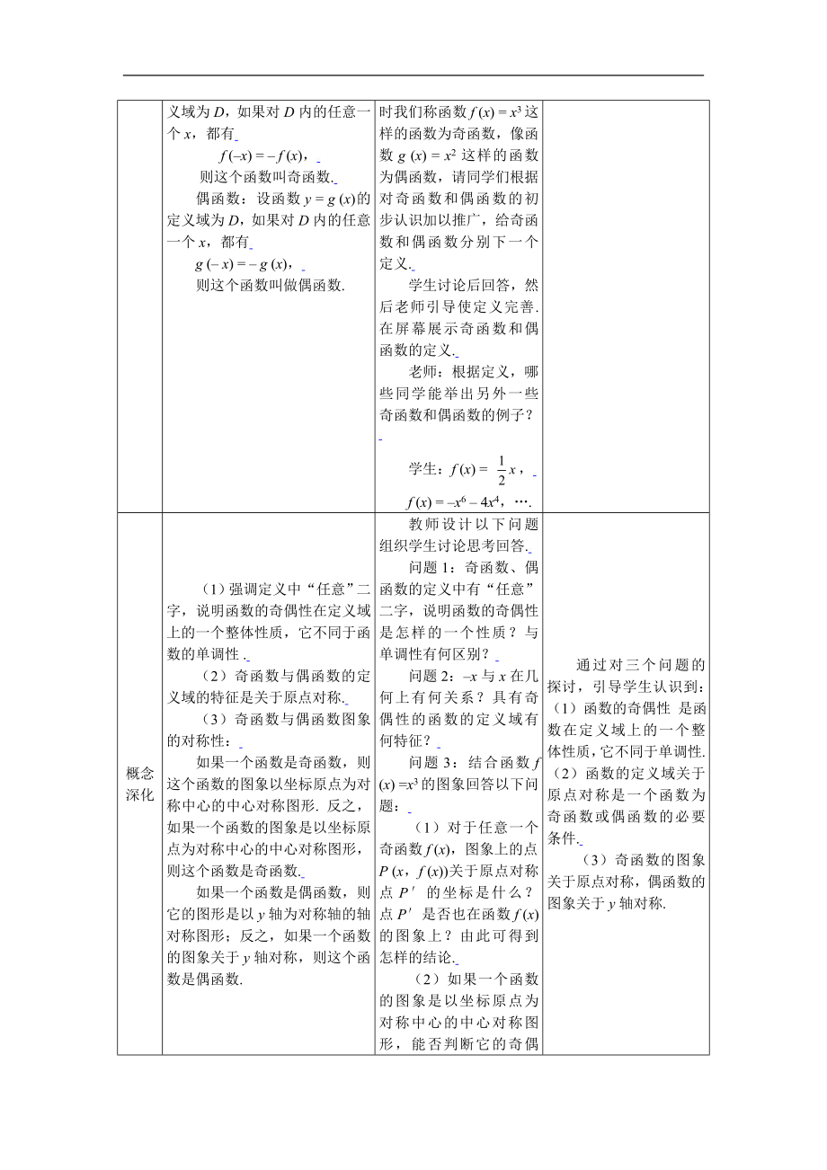 新课标高中数学人教A版必修一 1.3.3函数的奇偶性 教案.doc_第2页