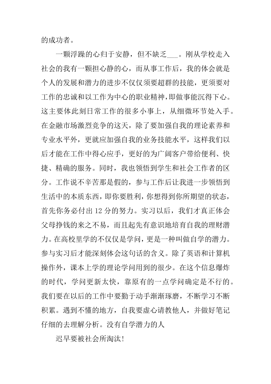 银行顶岗实习心得范文优质.docx_第2页