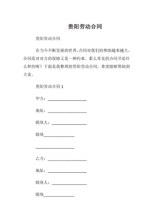 贵阳劳动合同.docx