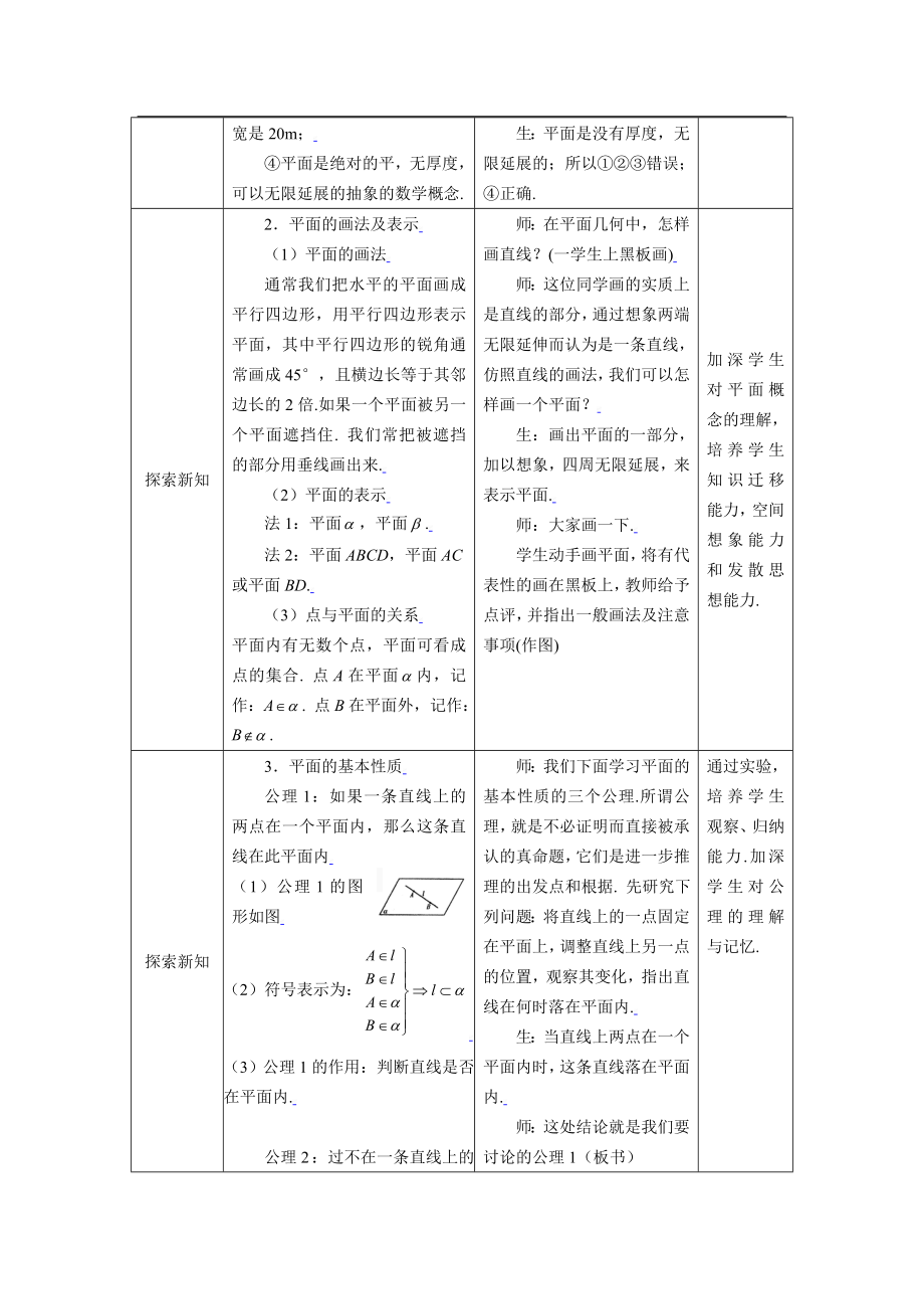 新课标高中数学人教A版必修二 2.1.1平面 教案.doc_第2页