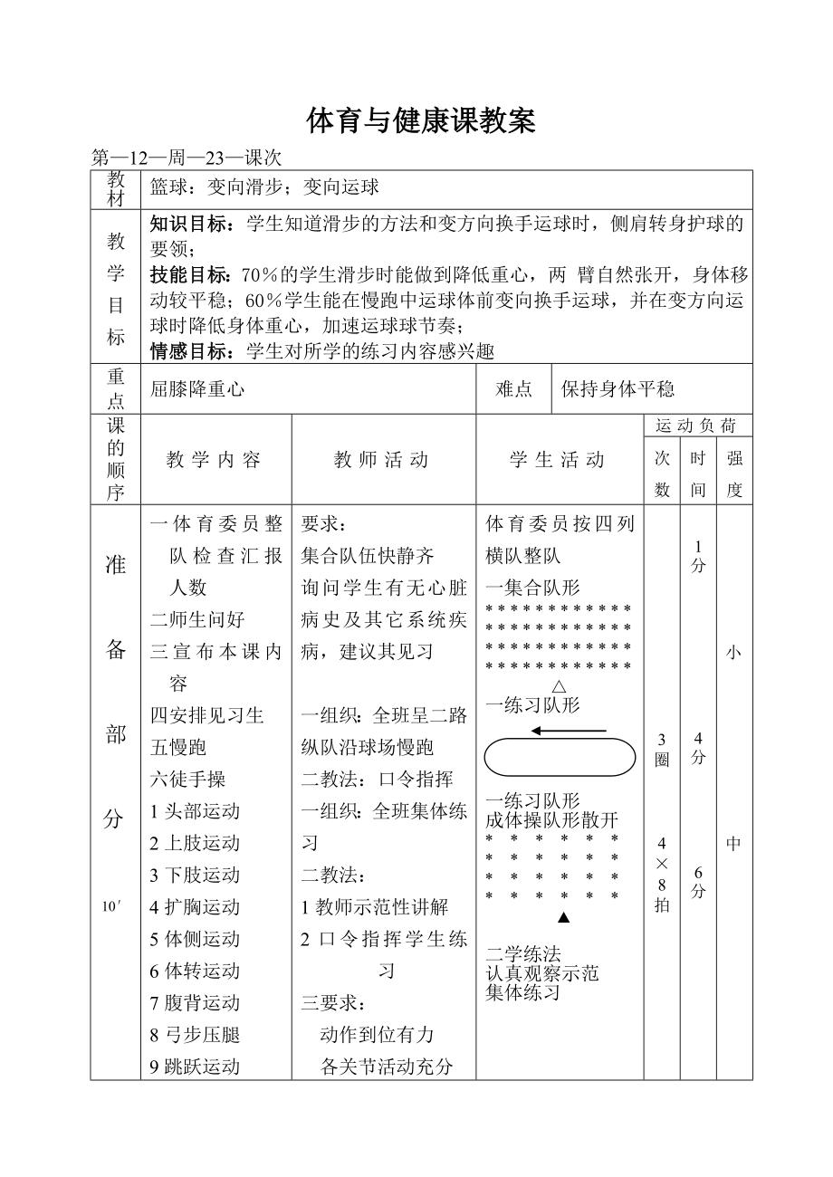 体育与健康课程教案（八上23）.doc_第1页