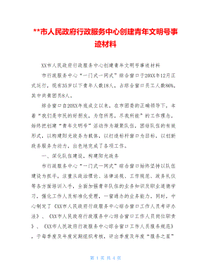 --市人民政府行政服务中心创建青年文明号事迹材料.doc