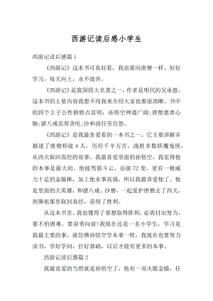 西游记读后感小学生范文.docx