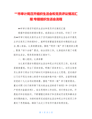 --市审计局召开组织生活会和党员评议情况汇报-专题组织生话会流程.doc