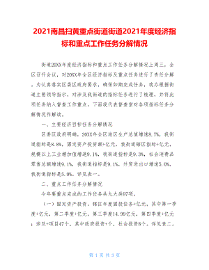 2021南昌扫黄重点街道街道2021年度经济指标和重点工作任务分解情况.doc