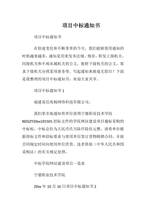 项目中标通知书.docx