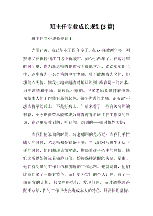 班主任专业成长规划(3篇).docx