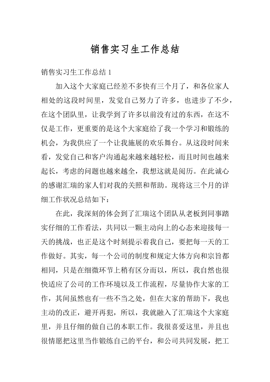 销售实习生工作总结范例.docx_第1页