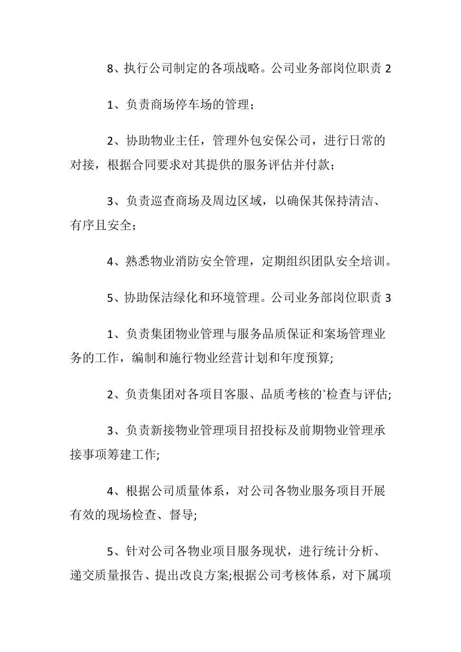 公司业务部岗位职责〔通用6篇〕.docx_第2页