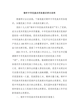 铸牢中华民族共同体意识研讨材料.docx