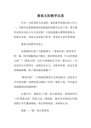 番茄太阳教学反思 (2).docx