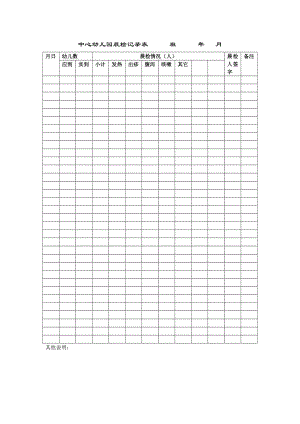 中心幼儿园晨检记录表.doc