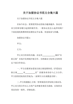 关于加盟协议书范文合集六篇.docx