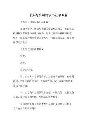 个人与公司协议书汇总6篇.docx