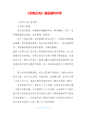 《文明之光》读后感800字.doc