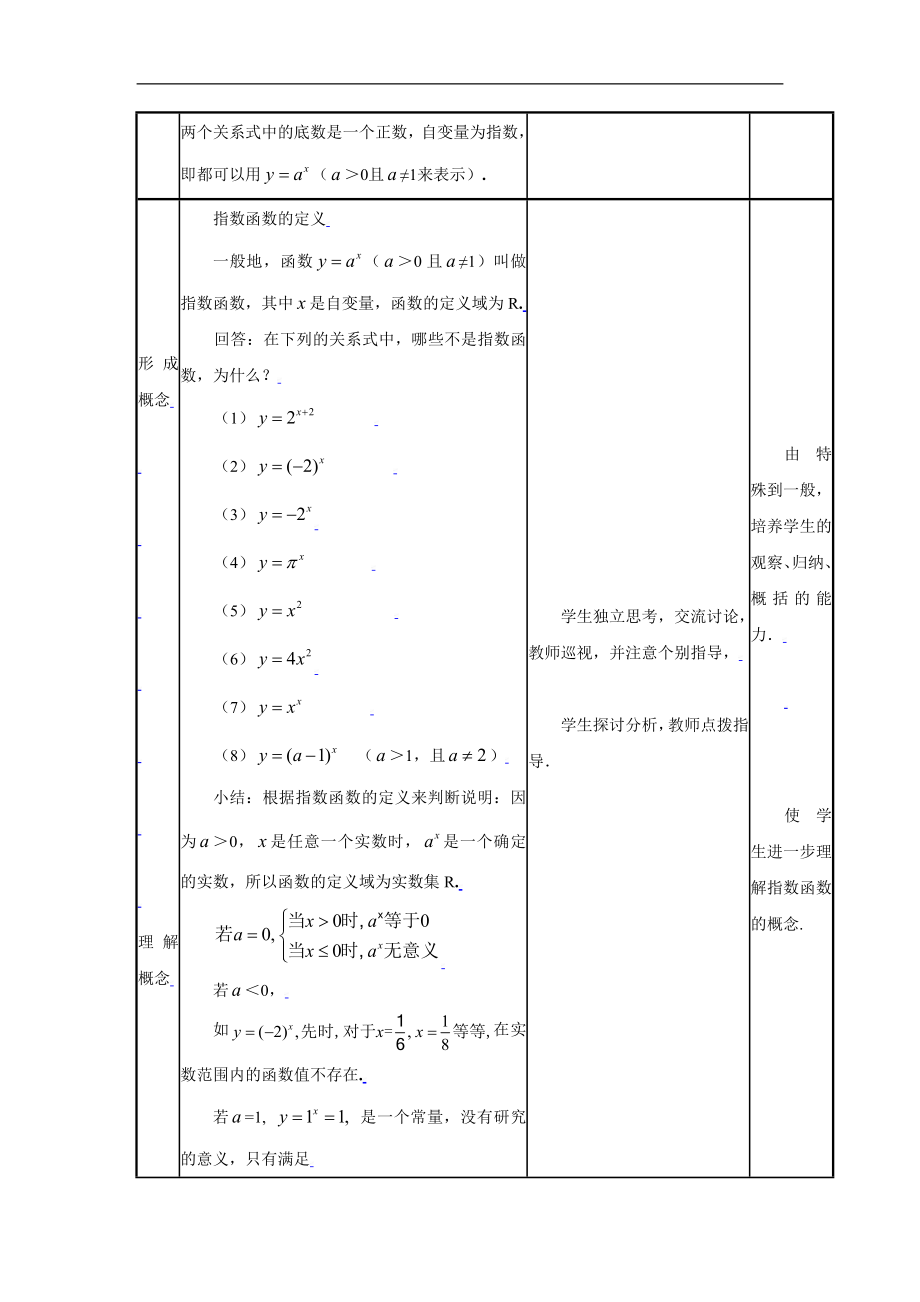 新课标高中数学人教A版必修一 2.1.2指数函数及其性质（一） 教案.doc_第2页