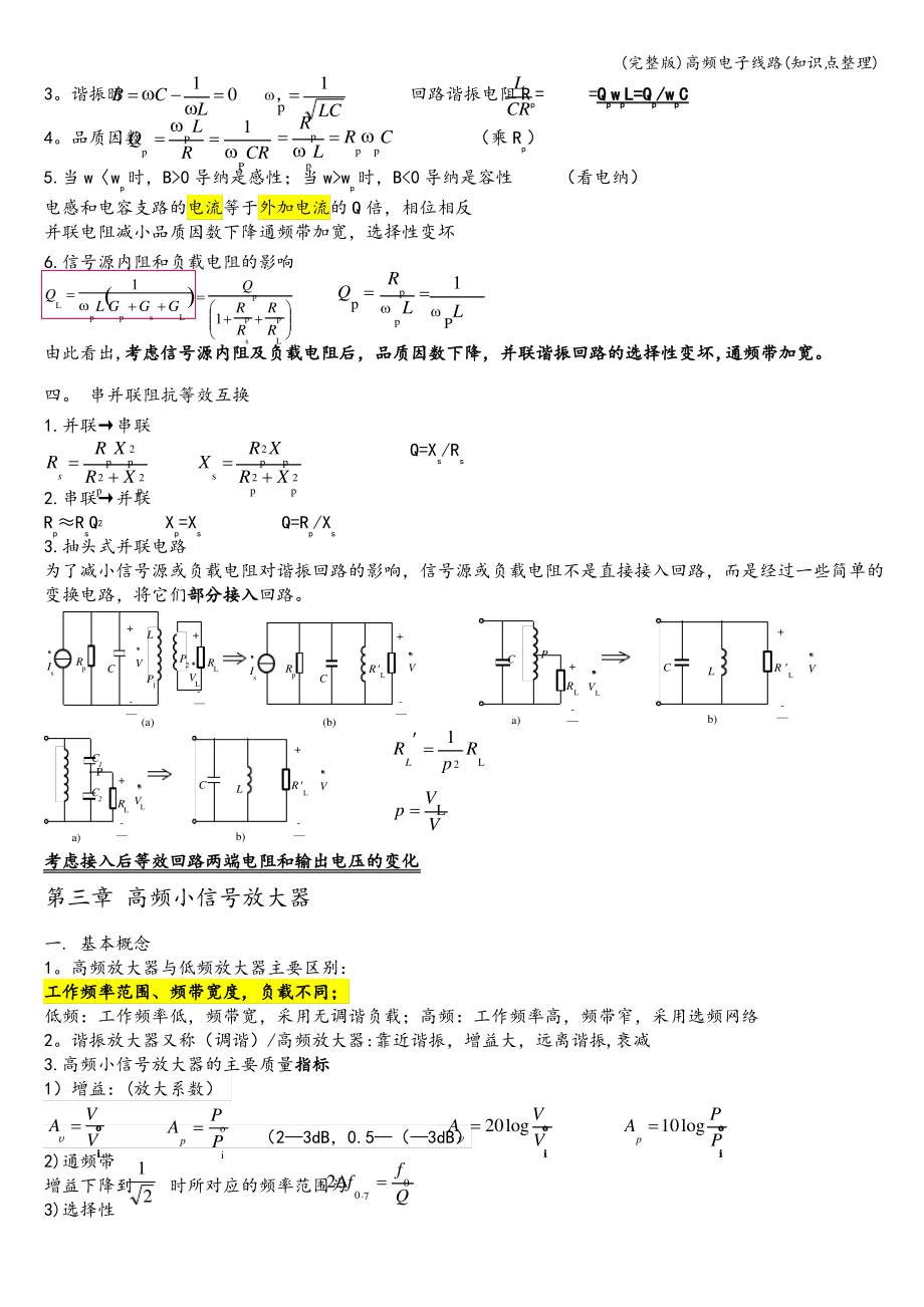 (完整版)高频电子线路(知识点整理).pdf_第2页