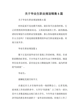 关于毕业生职业规划锦集5篇.docx