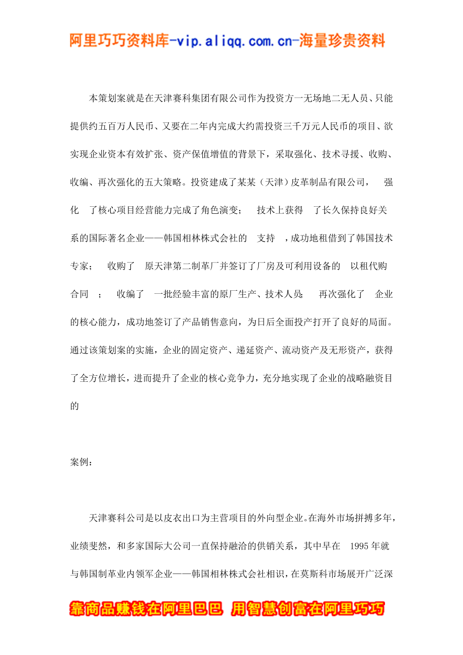 某某(天津)皮革制品有限公司战略融资策划案(doc 10).docx_第2页