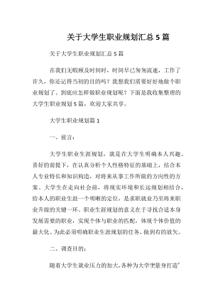 关于大学生职业规划汇总5篇.docx