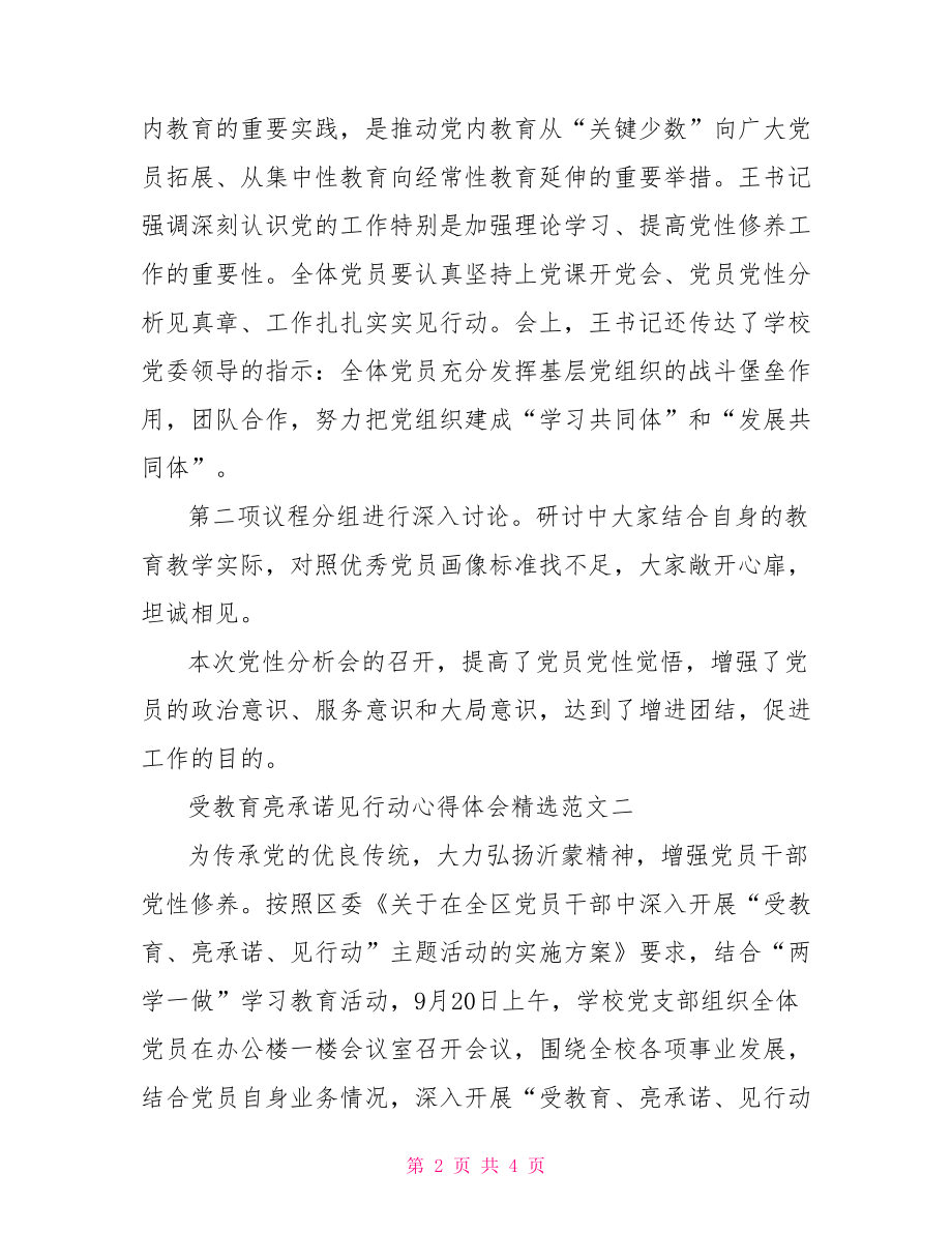 亮承诺见行动活动心得体会,受教育亮承诺见行动心得体会精选范文.doc_第2页