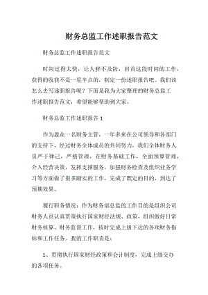 财务总监工作述职报告范文.docx