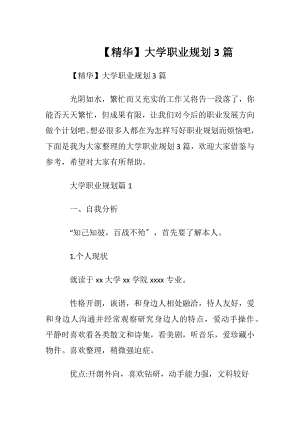 【精华】大学职业规划3篇.docx