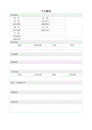 经典简历模板可直接下载使用(word版) (4).doc