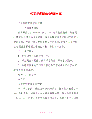 公司的师带徒培训方案.doc