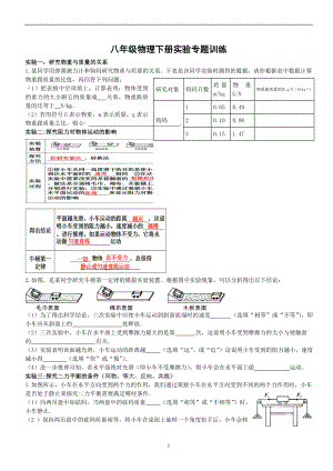 人教版八年级物理下册实验专题复习.doc