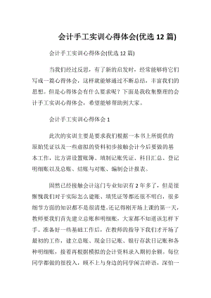 会计手工实训心得体会(优选12篇).docx