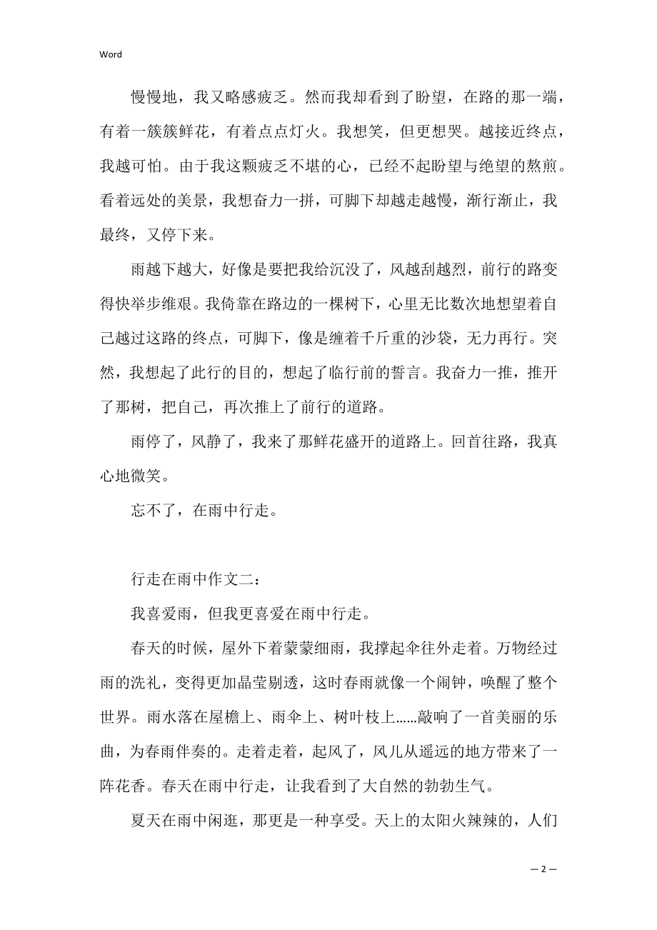 2022年度行走在雨中作文600字初一（2022年）.docx_第2页