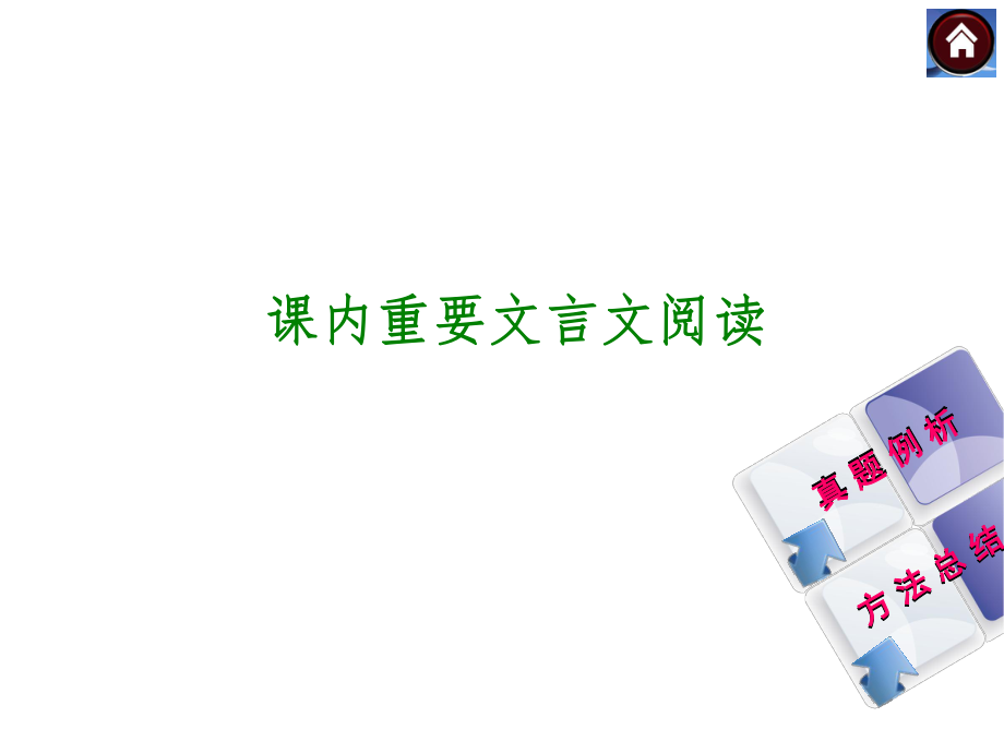 【新课标·RJ】2014年中考语文复习方案（真题例析+方法总结）课件：课内重要文言文阅读.ppt_第1页