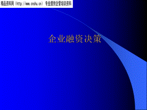 现代企业融资决策管理.pptx