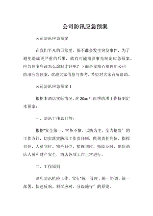 公司防汛应急预案.docx