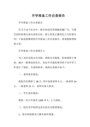 开学准备工作自查报告.docx