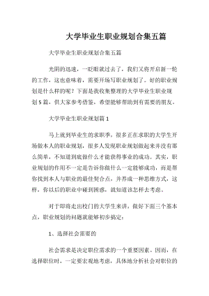 大学毕业生职业规划合集五篇.docx