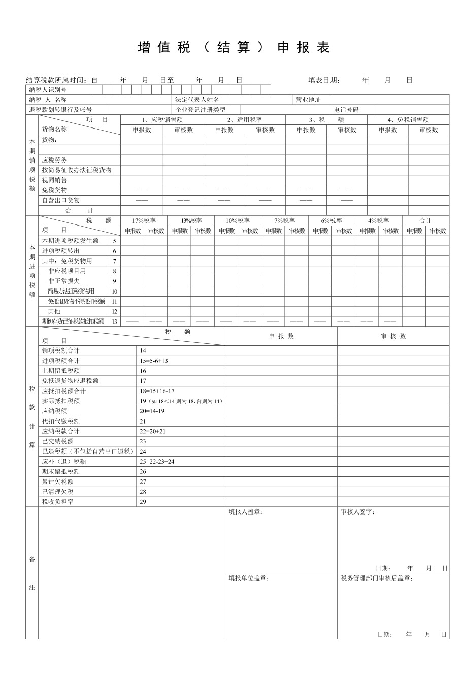 增值税(结算)申报表.docx_第1页