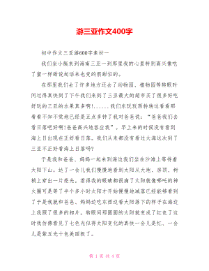 游三亚作文400字.doc