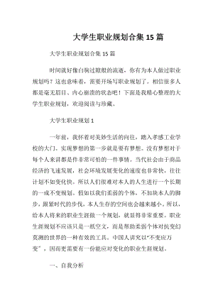 大学生职业规划合集15篇.docx