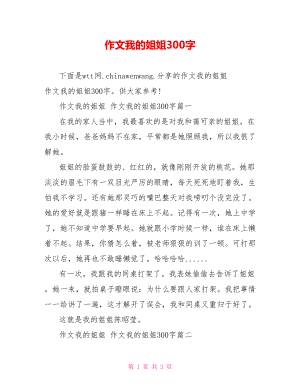 作文我的姐姐300字.doc