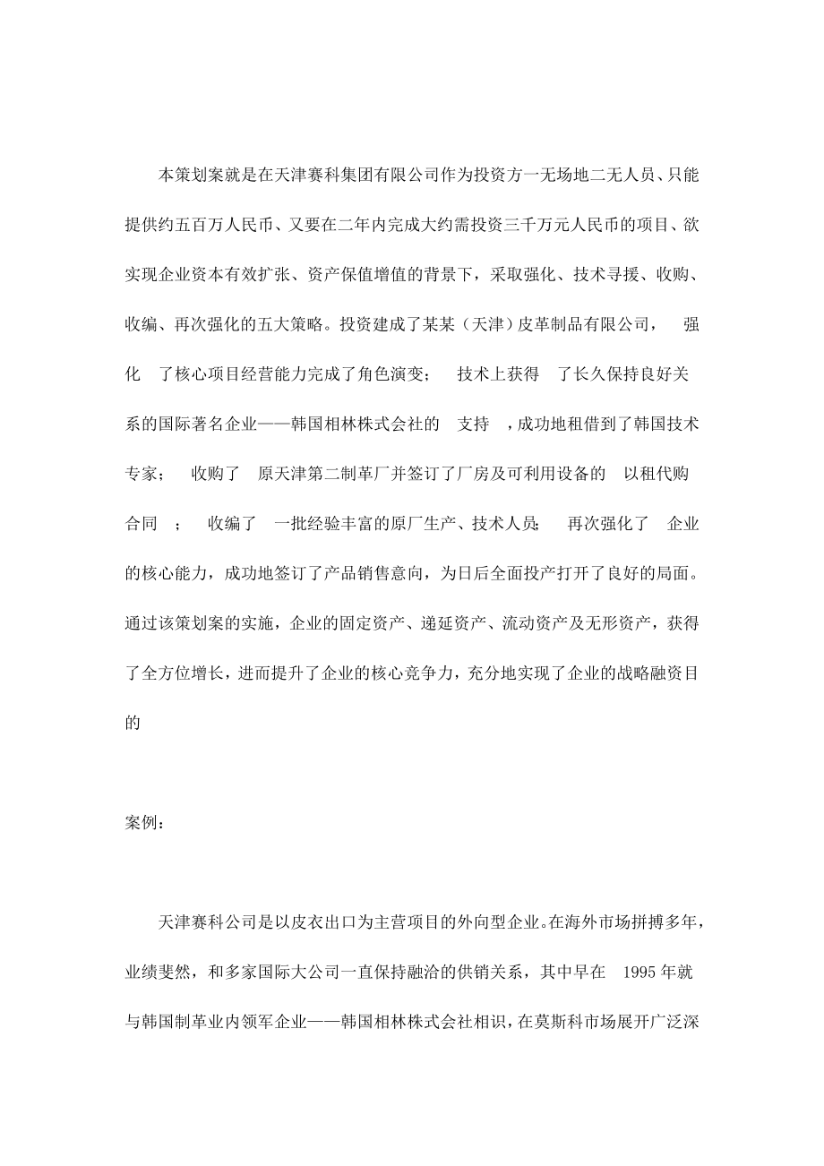 某某(天津)皮革制品有限公司战略融资策划案(doc10).docx_第2页